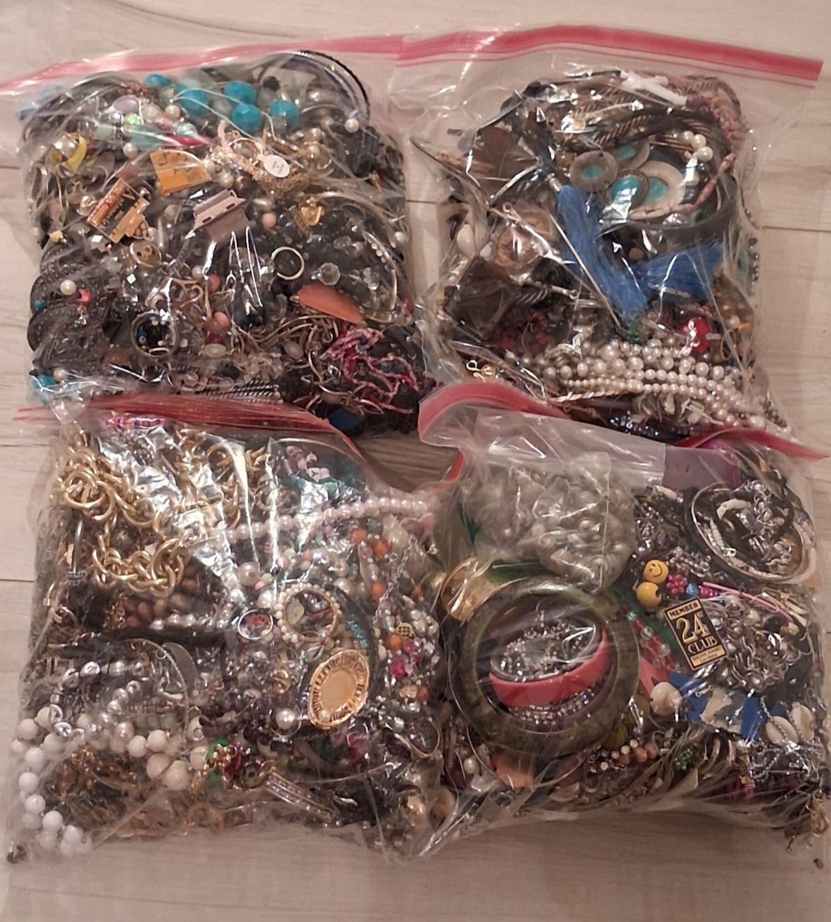20Lbs -14 oz Vintage To Now CRAFT, REPAIR ,TANGLED Junk Jewelry Lot (JK002)