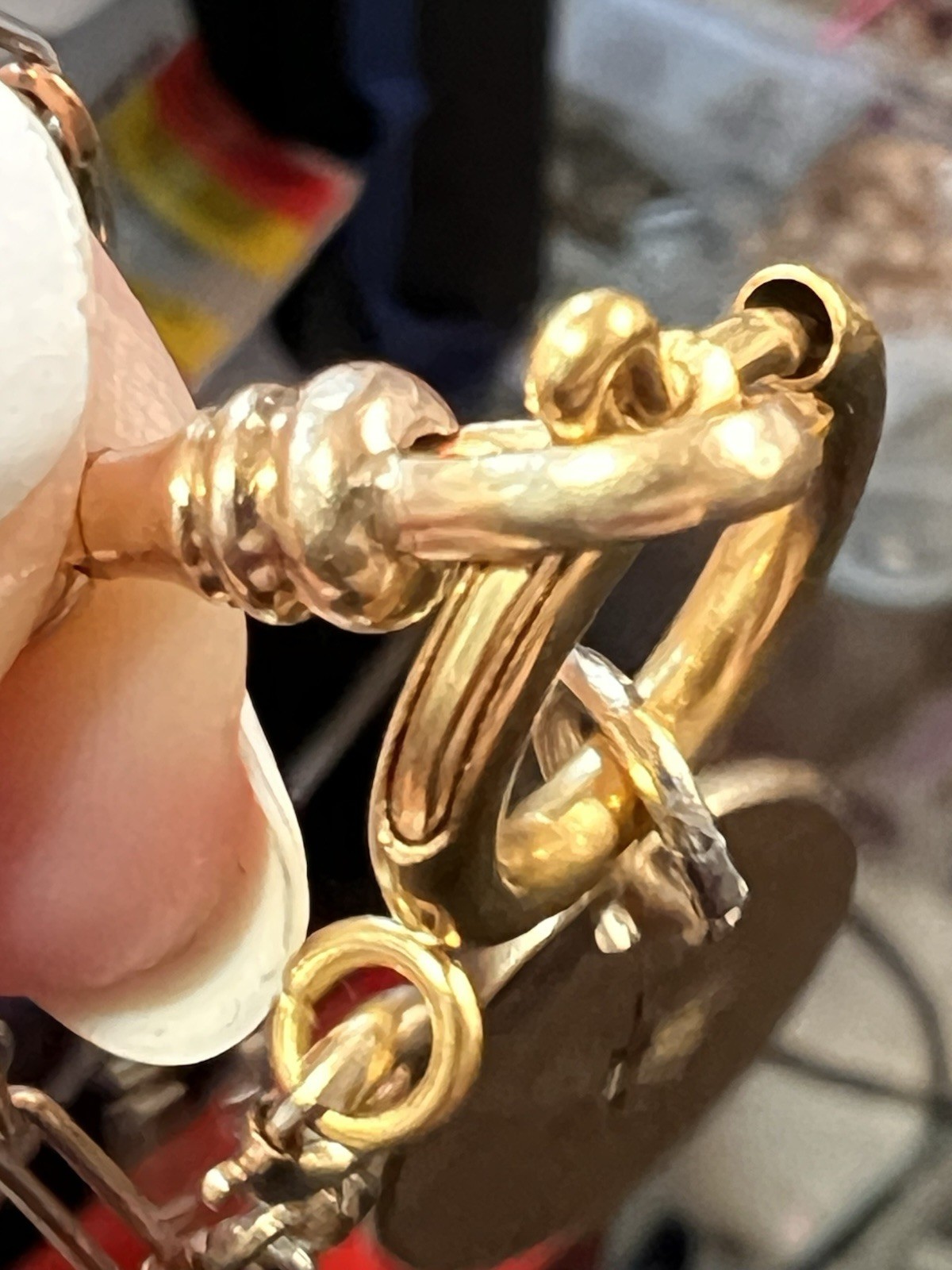Vintage 12k Gold Filled Pocket Watch Chain FOB,Dog Clip,O-Ring, Ruby-Glass Charm