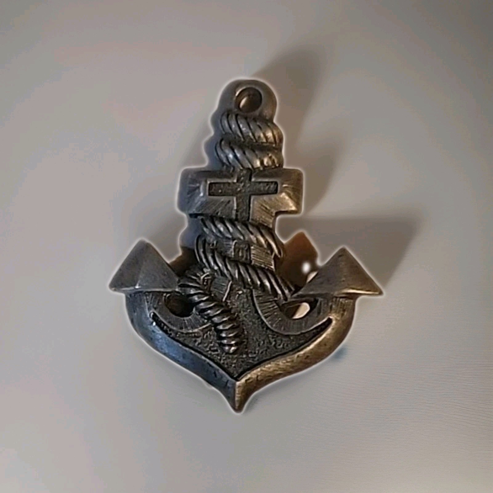 Vintage Anchor Sweet Heart Pin Zinc Alloy Nautical Navy Brooch