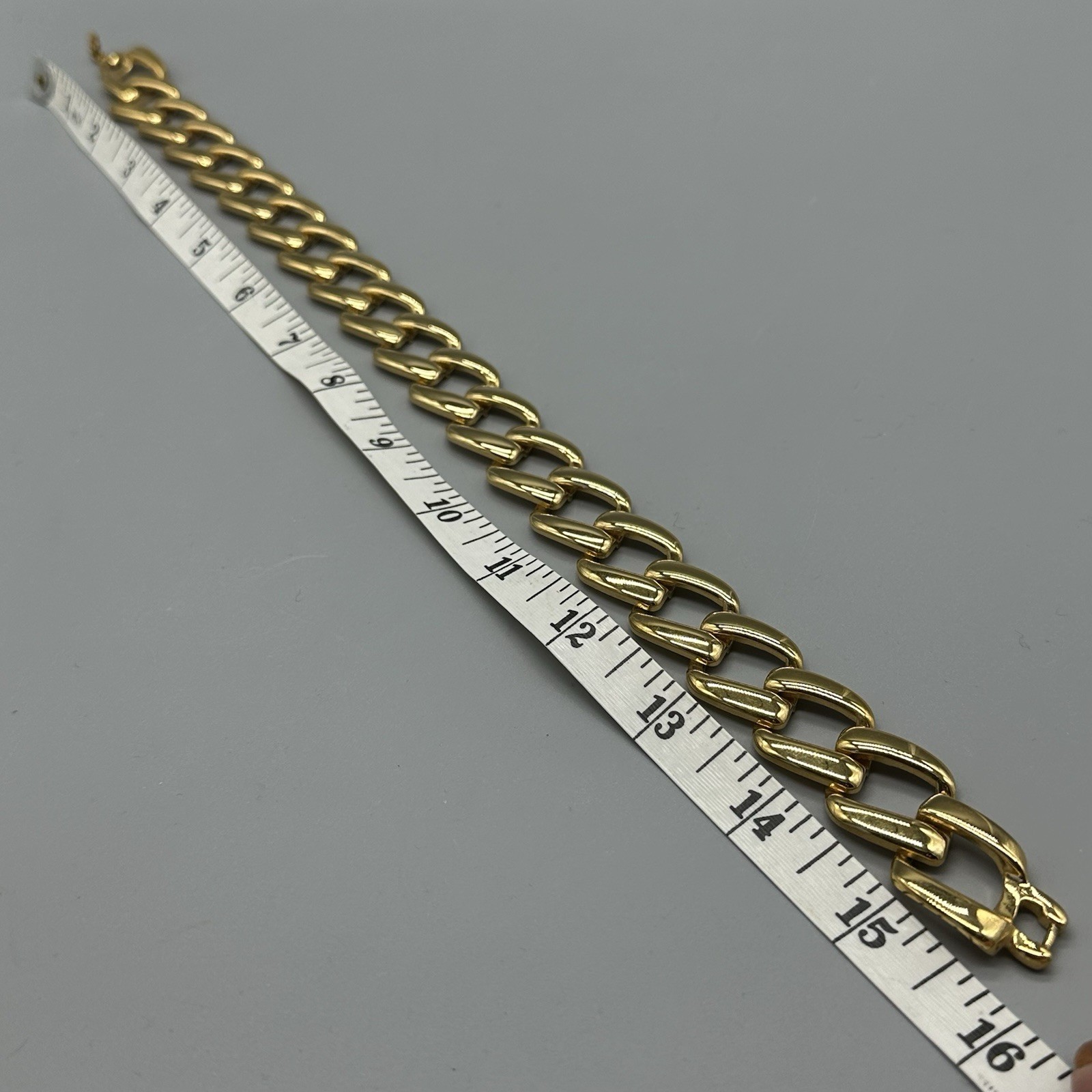 Vintage Napier Gold Tone Chain Link Statement Necklace Choker 16”