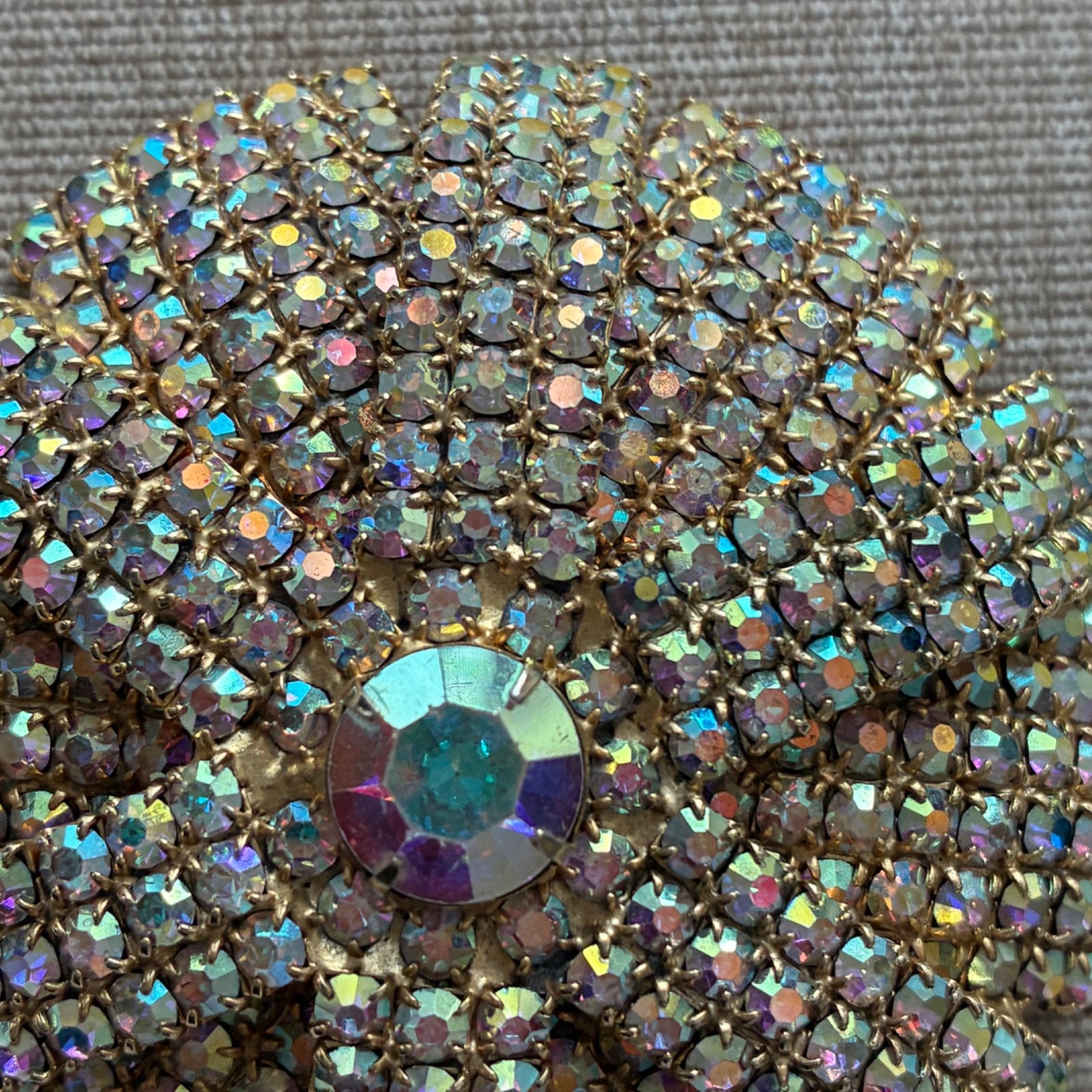 Vintage AB Crystal Brooch Pin Brooch