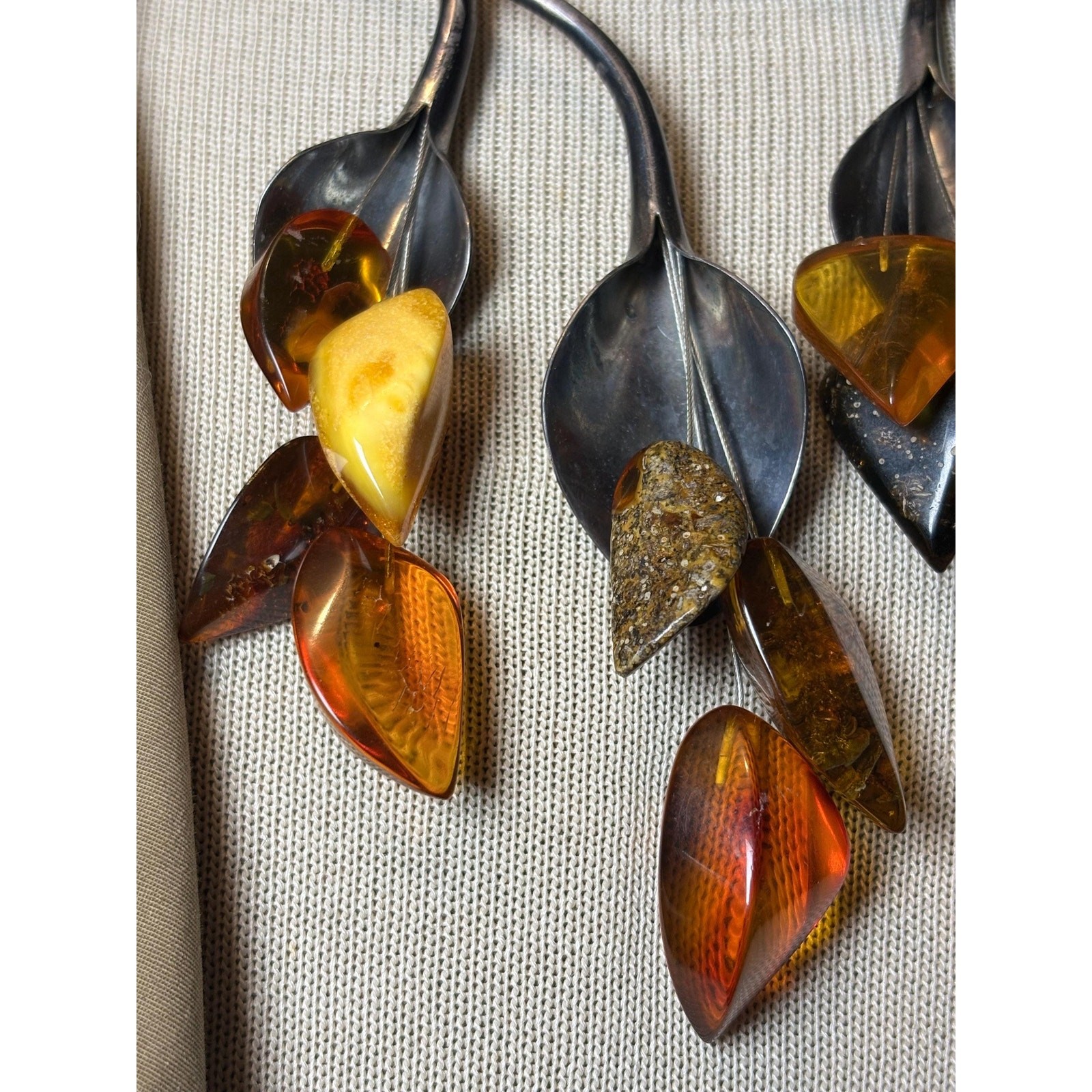 OOAK Egg Yolk / Butterscotch Baltic Amber Sterling Torque Collar Necklace