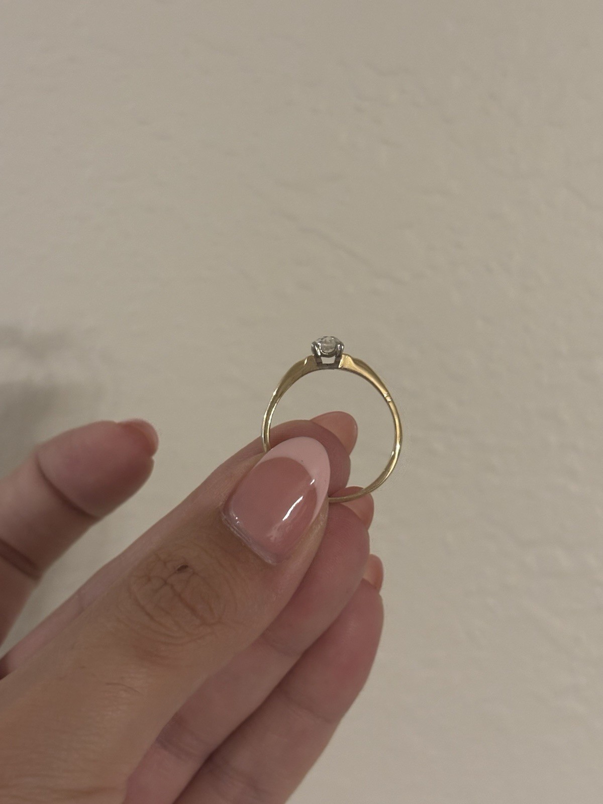 Roughly .46 carat Vintage Old Mine Cut Diamond Solitaire Ring 18K Yellow Gold