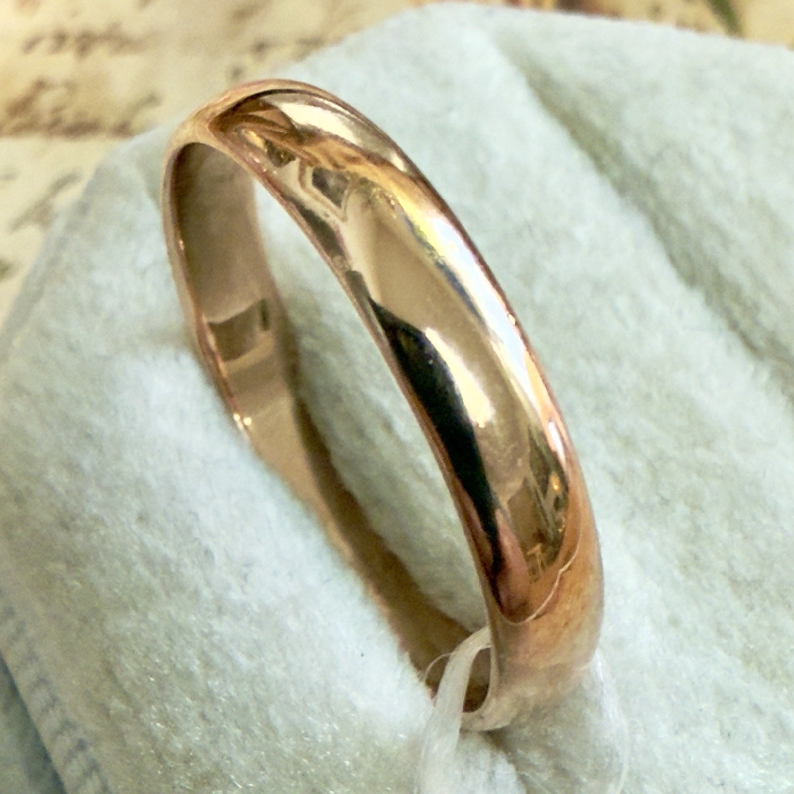 Size 10.5 -14K 583 Rose Gold Ring -Vintage East European Soviet USSR Era #1856