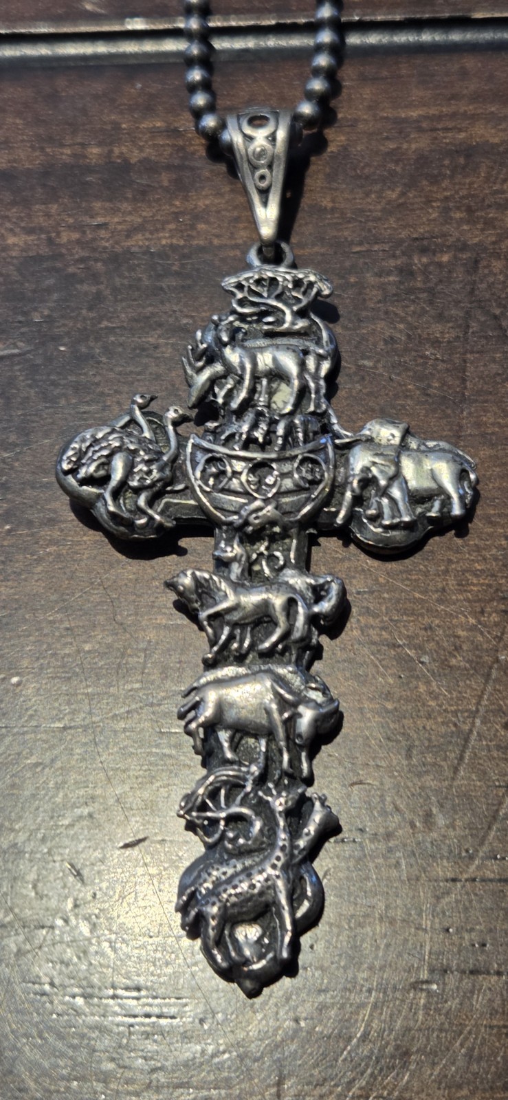 Unique Vintage Sterling Silver 925 GW Italian Necklace 30″ African Animals!