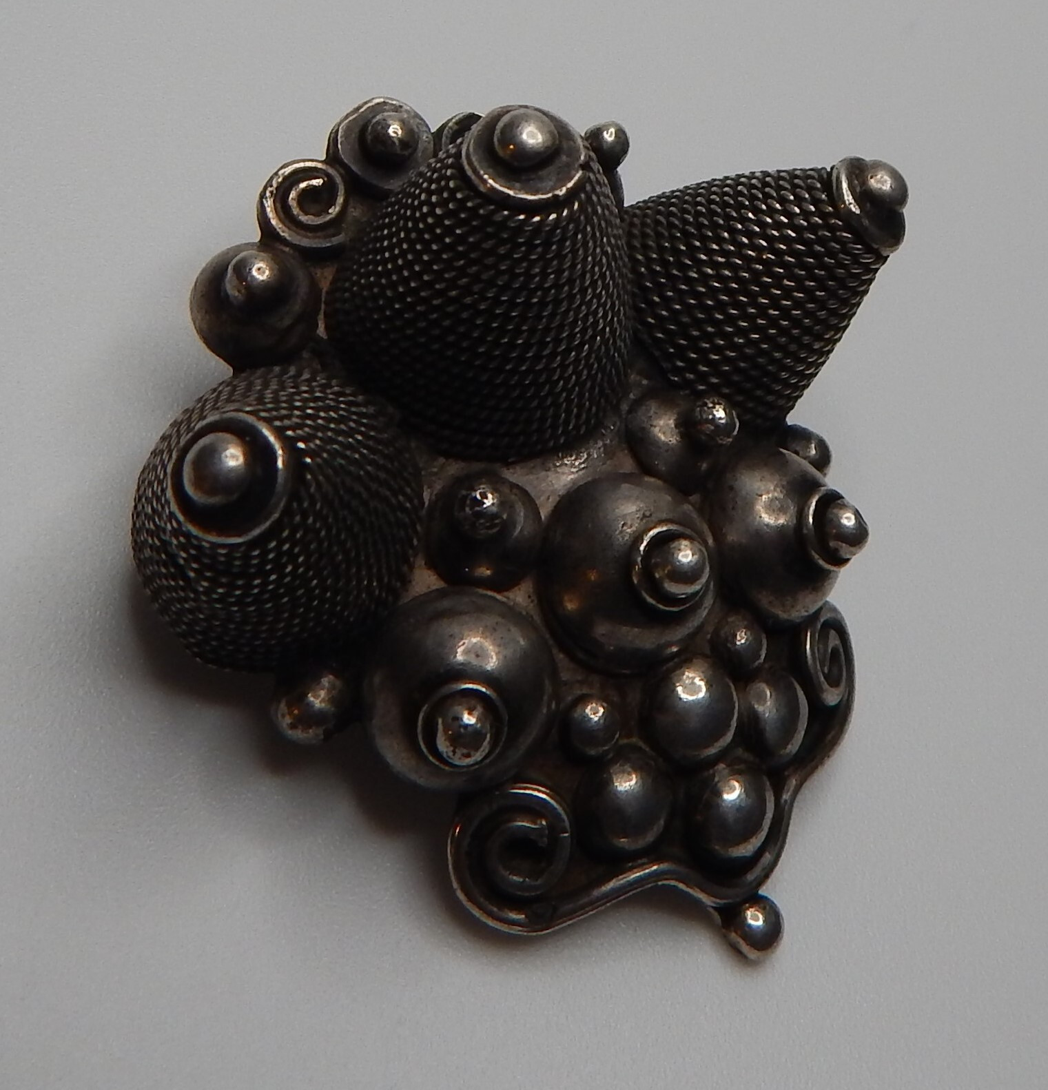 Art Deco African Sterling Silver Brooch-Pendant, Signed B.N.A., Depose