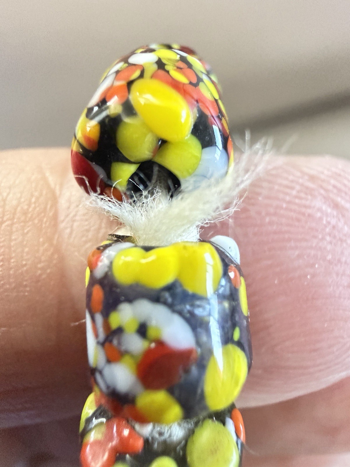 30in Vintage Venetian ? Millefiori African Trade Bead Colorful Strand Necklace