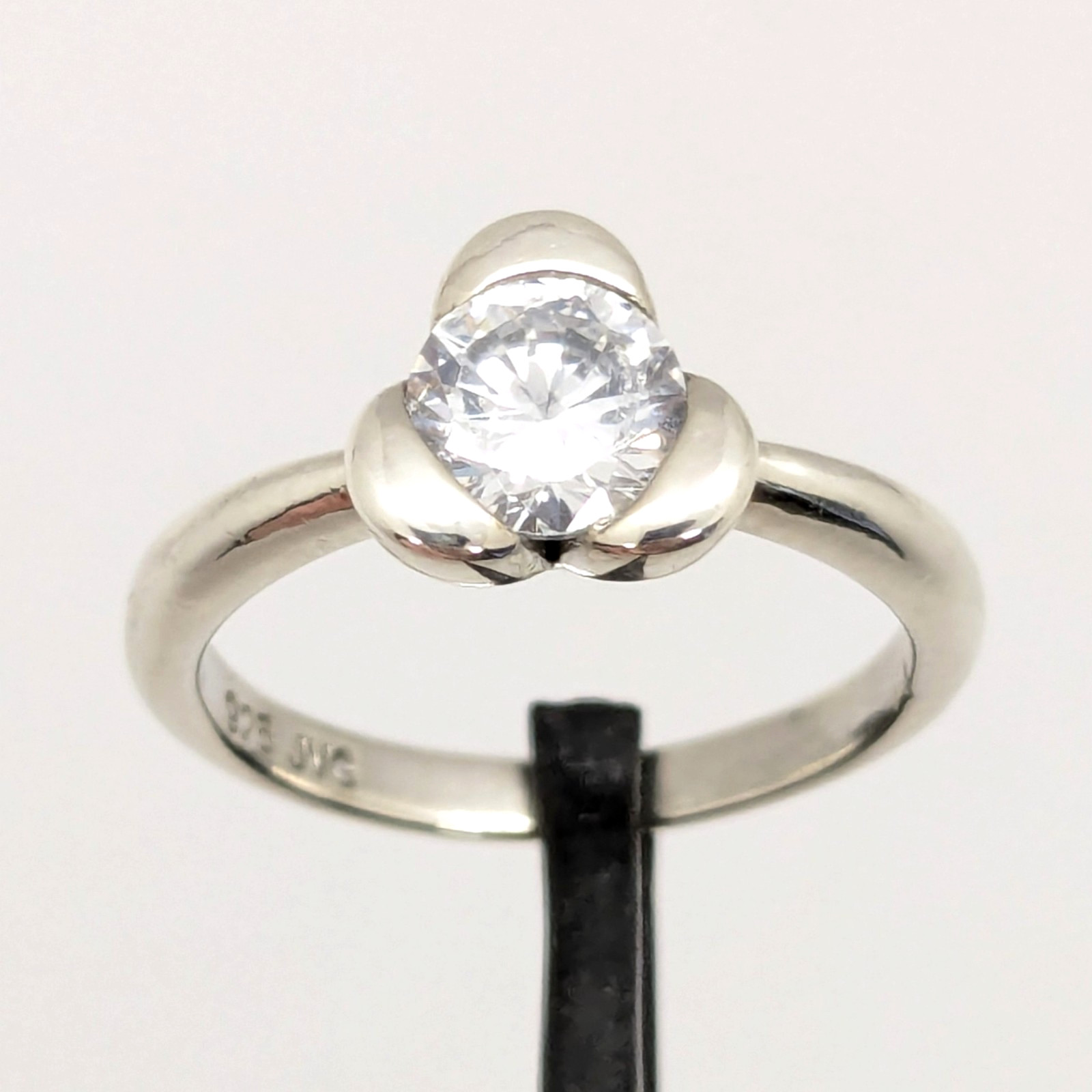 Vintage Elegant RING Silver 925 with Bright Stone -size: 6.5US (16.7mm)| UA #126