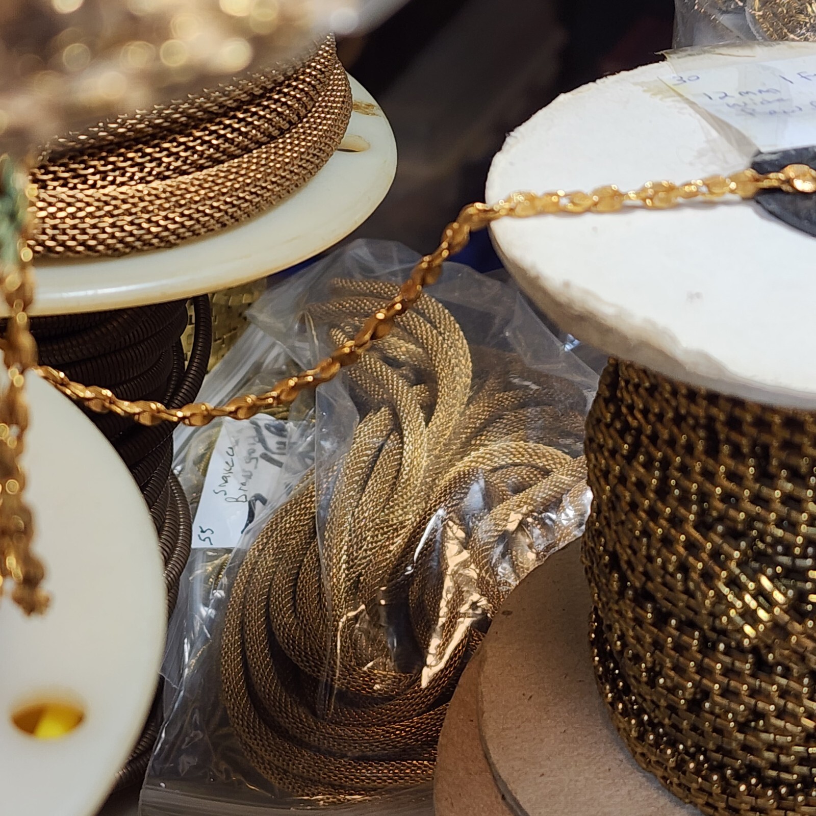 HUGE Brass Chain Lot Most Miriam Haskell & RARE Fancy Antique Art Deco U Choose