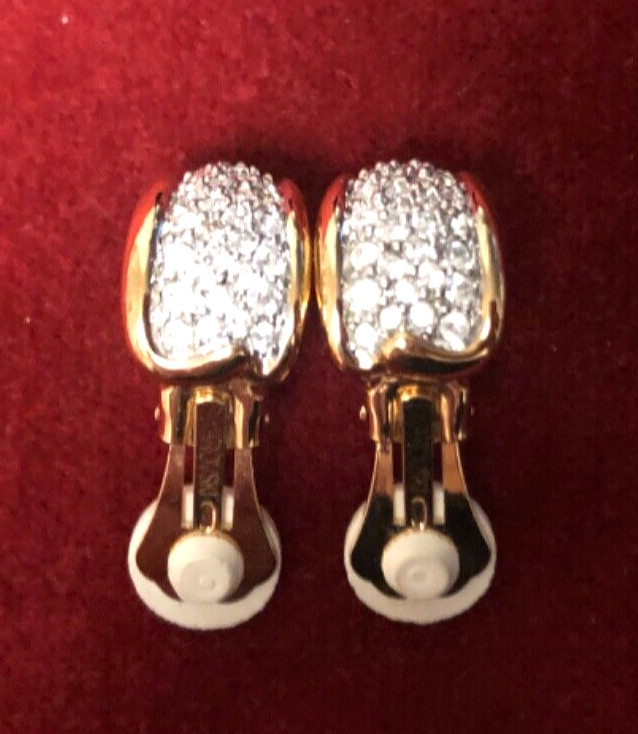 VTG SWAROVSKI Jeweler’s Collection Gold-Plated EARRINGS SWAN+SIGNATURE+COPYRIGHT