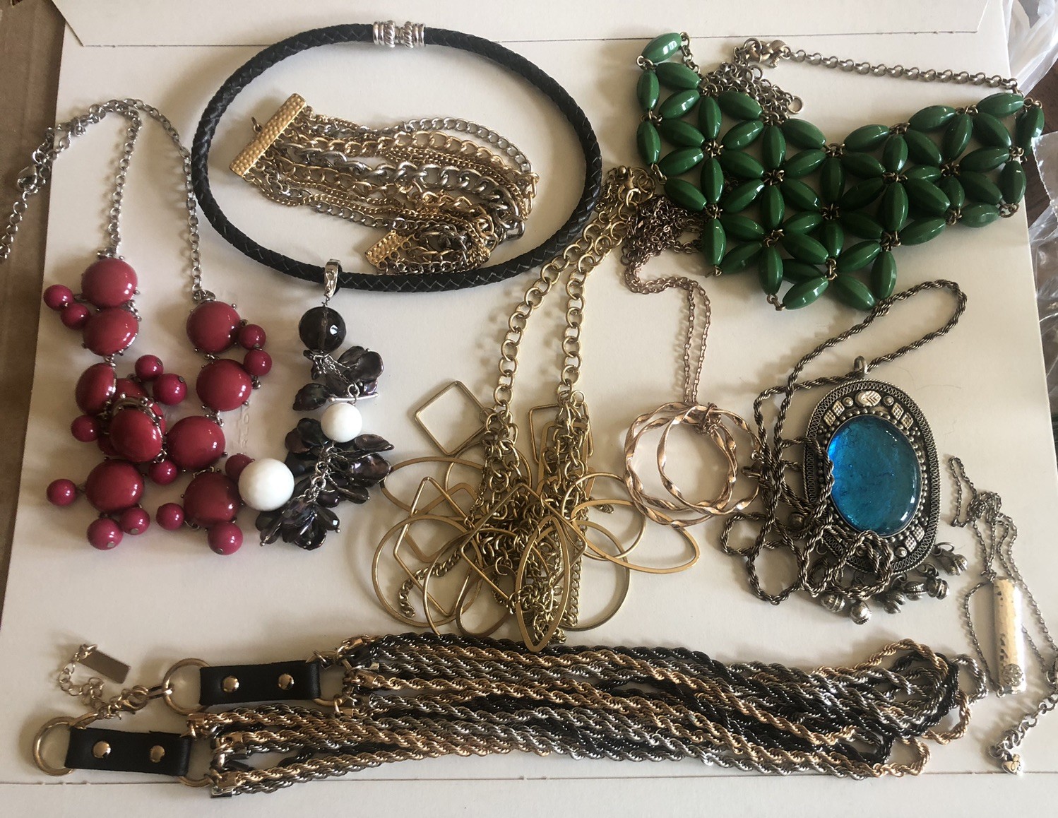 Jewelry 1 lb Lot -All intact ,Wearable Vintage Trifari, Brighton And More