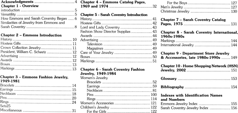 Vintage Emmons & Sarah Coventry Jewelry Collectors Guide 1949-1990s