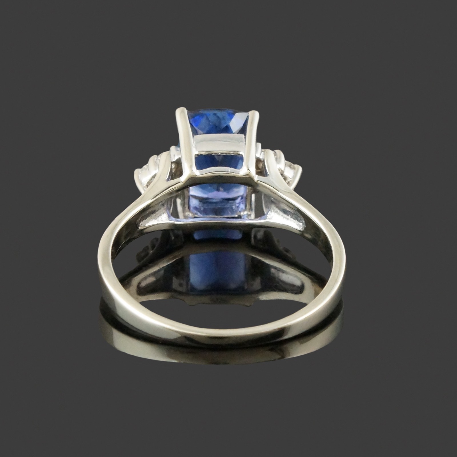 LeVian Solid 14K White Gold 2.75 Ct Tanzanite & Diamond Wedding Anniversary Ring