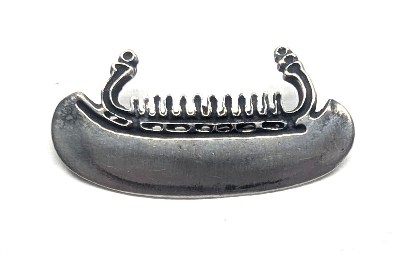 Vintage Eivind Hillestad Norway Pewter Viking Longship Brooch Pin 231 Signed EH