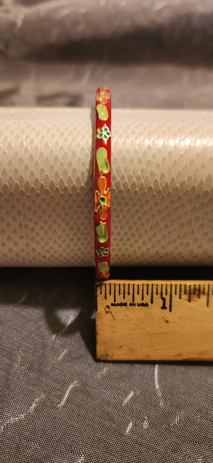 Cloisonne Bangle Bracelet Chinese Enamel Handmade Traditional Flower And Sandal