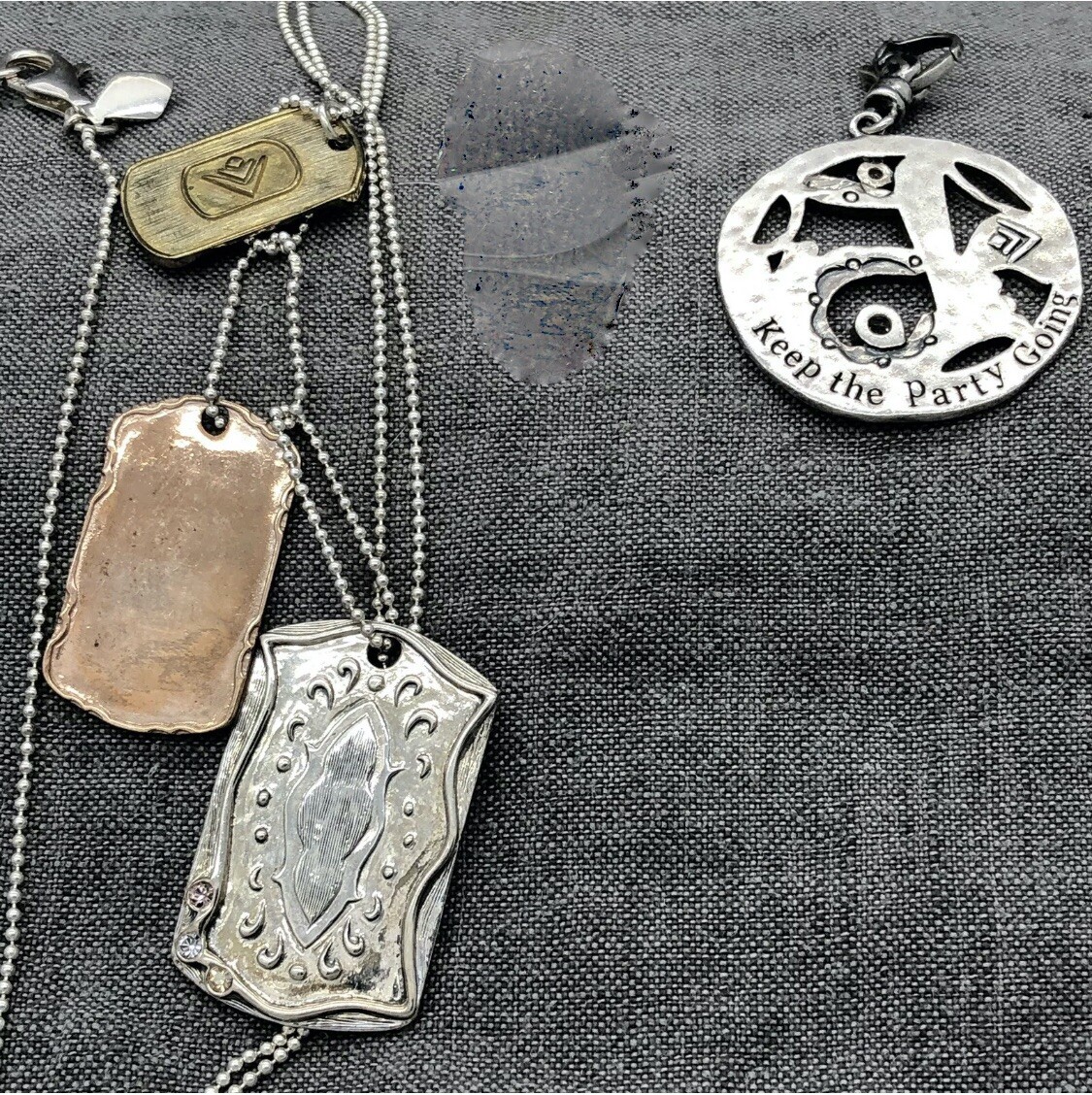 Lot REP ONLY Silpada 2013 National Conference Dog Tag 15 Charm Sterling Chain