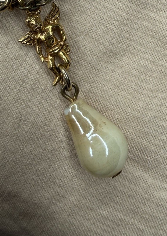 Vintage Multiple Charm Gold Tone Pendant With Some Wear On Gold Tone