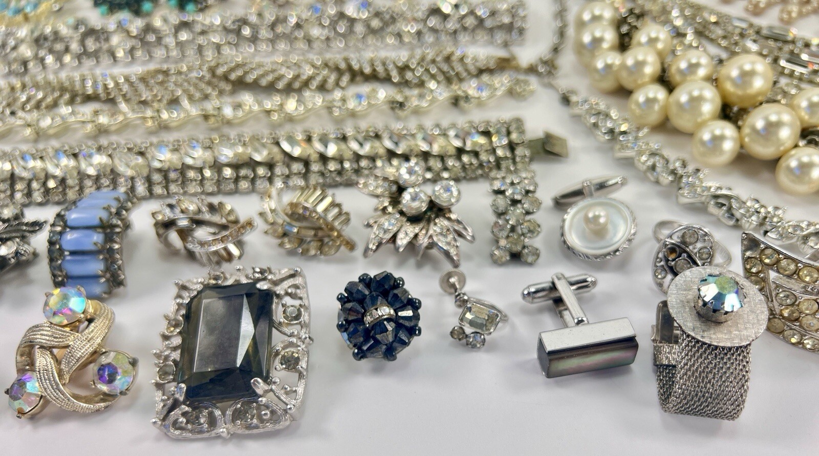 Vintage Kramer Bogoff Lisner + Rhinestone Jewelry Repair Parts Craft Lot #1