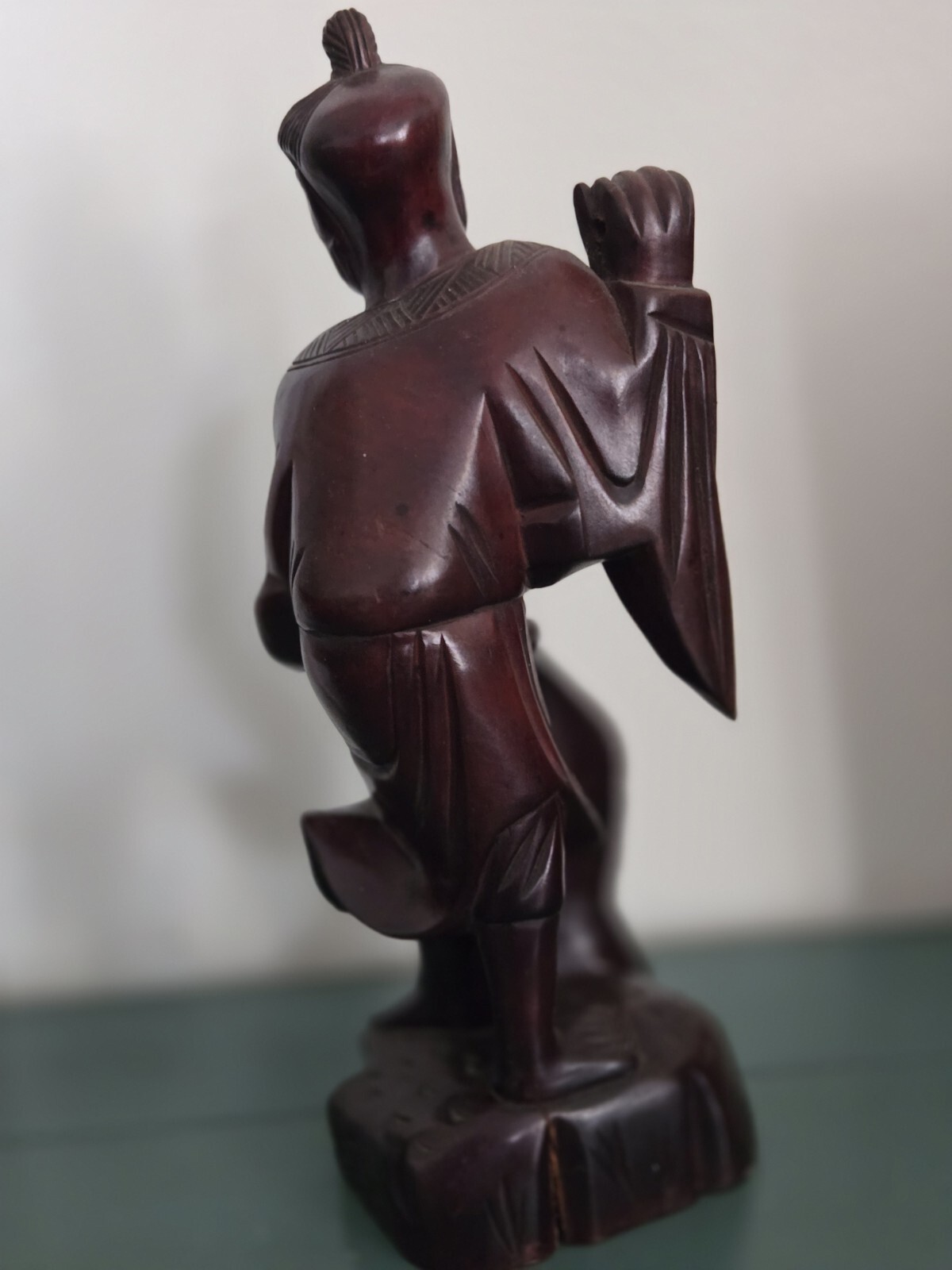 Chinese Fisherman Beautiful Wood HandCarved Sculpture