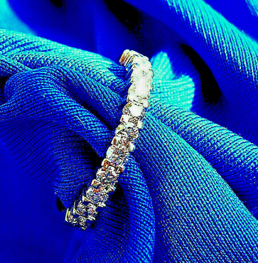 EARTH MINED DIAMOND Deco Style Wedding BAND 14K GOLD Stacking Anniversary RING