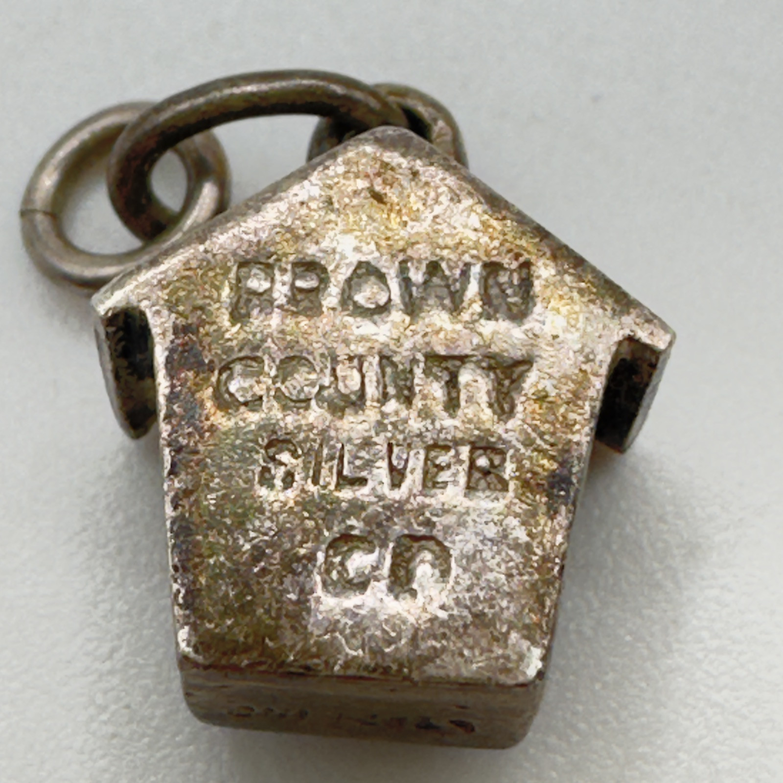 Vintage Sterling Silver Bird House Charm Brown County Silver Co .5 In