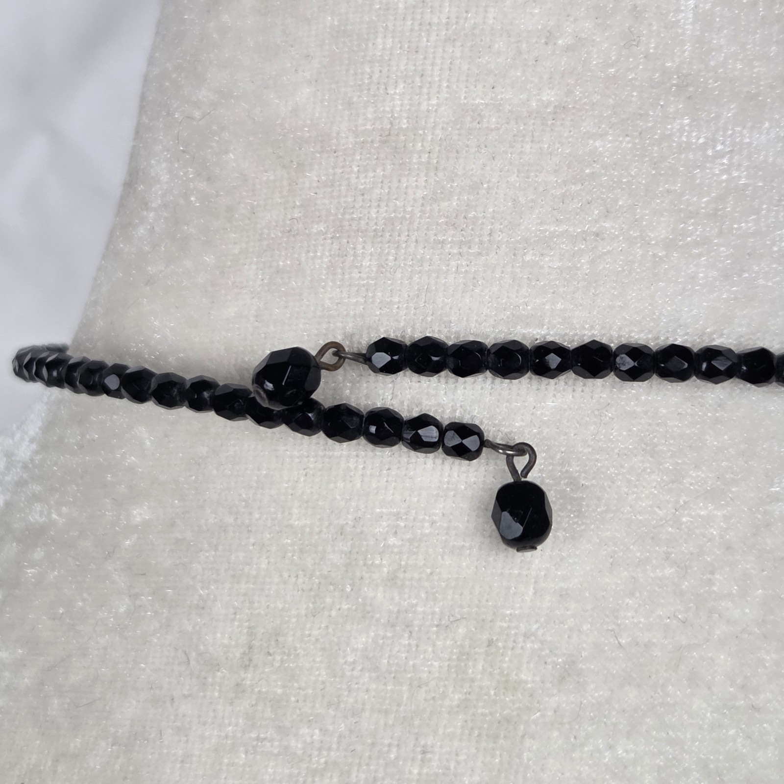 Vintage Black Crystal Wire Choker Beaded Necklace Cocktail Party Elegant Sparkle