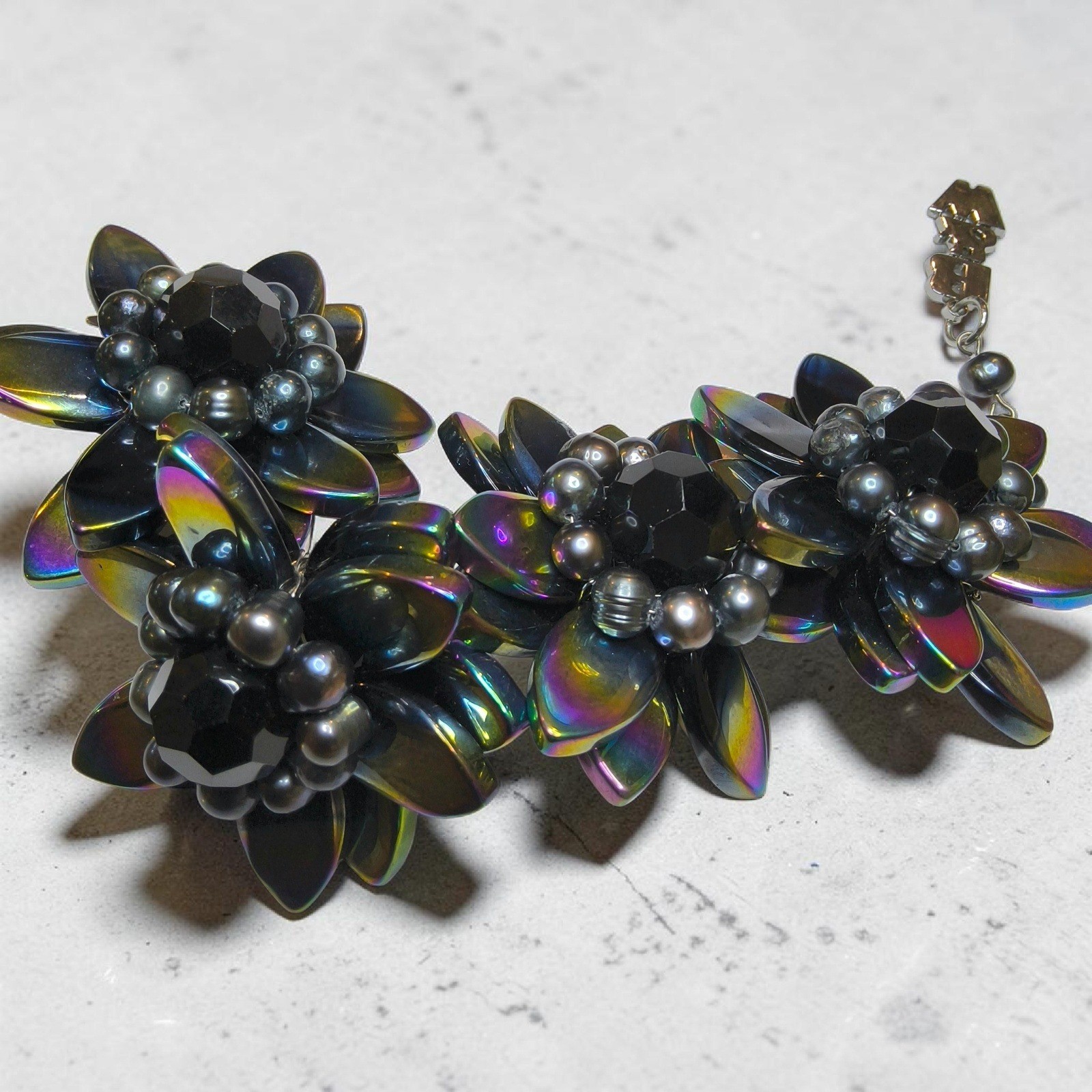 Vintage Butler & Wilson Oversized Floral Statement Bracelet B&W Box 2.5″ Flowers