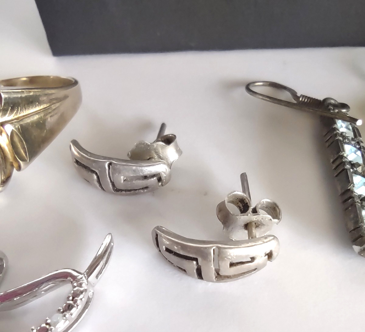 Vintage Sterling Silver Mixed ALL Wearable Lot Earrings Ring Pendants *26 Grams