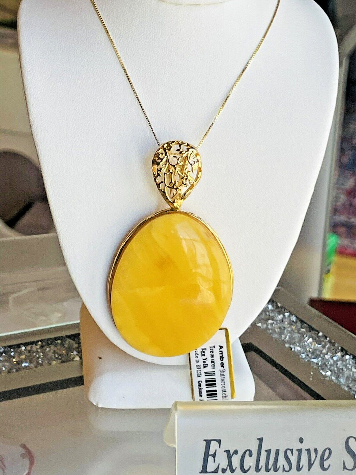 14K Gold Filled Genuine Vintage Baltic Amber Necklace Butterscotch Polish 老琥珀