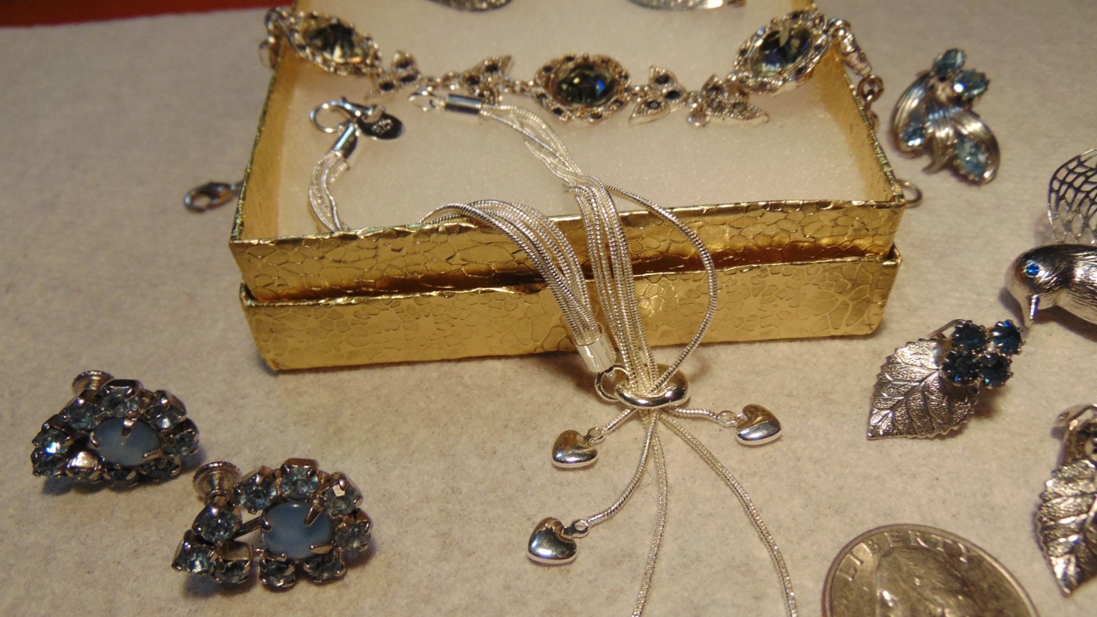 Vintage, Junk Drawer, Costume Jewelry Lot, All Wearable, No Missing Stones