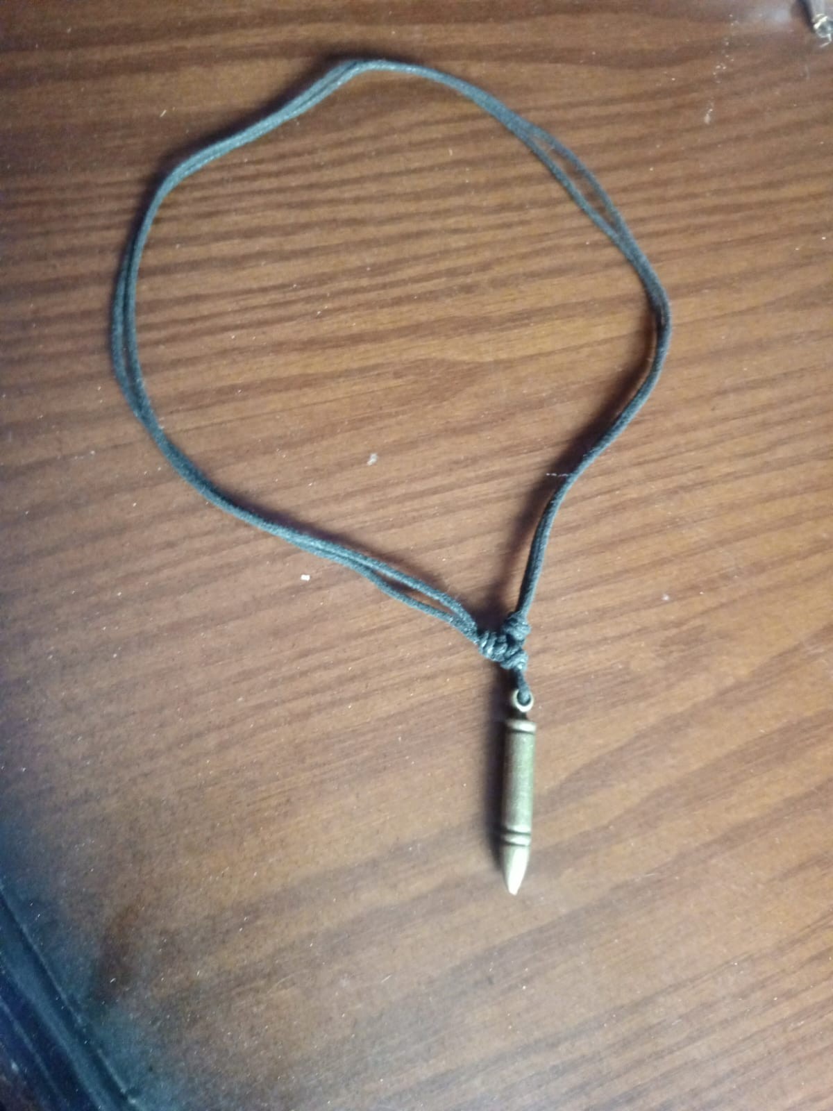 Vintage Bullet Necklace Brass Ammo Pendant Military Survivor Cord Chain