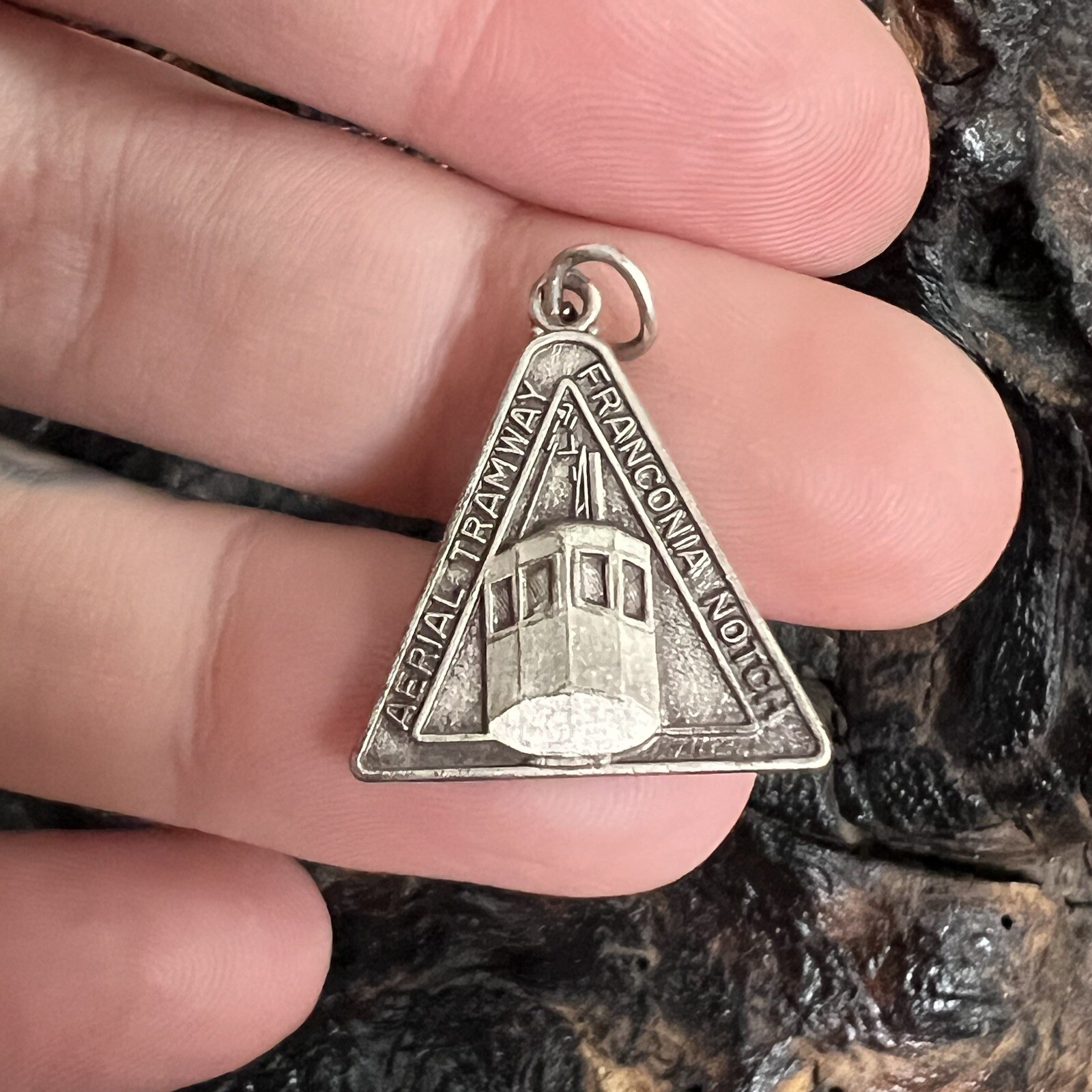 Vintage Sterling Silver Charm Franconia Notch Aerial Tramway Triangle Travel NE