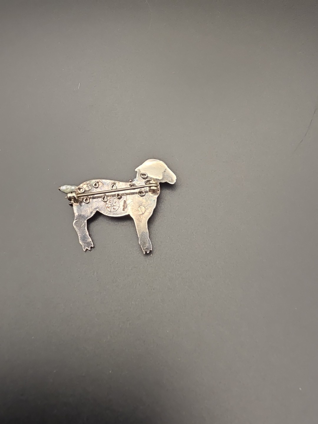 Vnt,925 Sterling Lamb Brooch/pin,fresh Water Pearls, Artisted Signed!