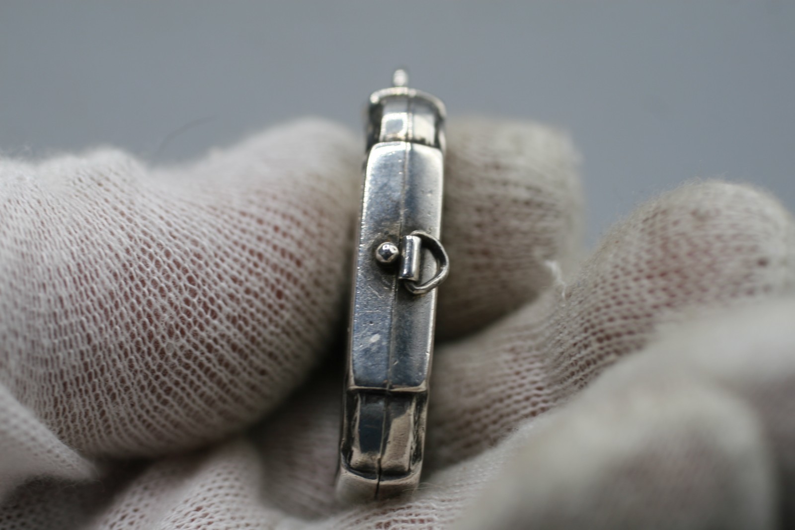 ORIGINAL Antique Deco STERLING SILVER 925 Pendant Vintage Lozenge Locket R10