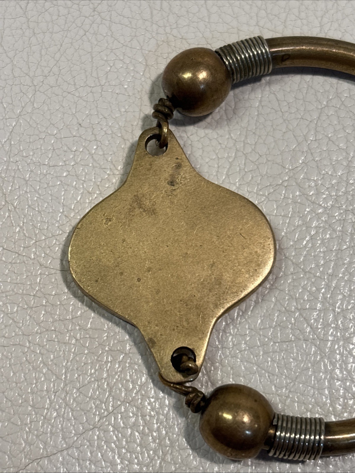 Vintage Artisan Brass Enamel Stone Cuff Bracelet Southwestern Boho Handmade