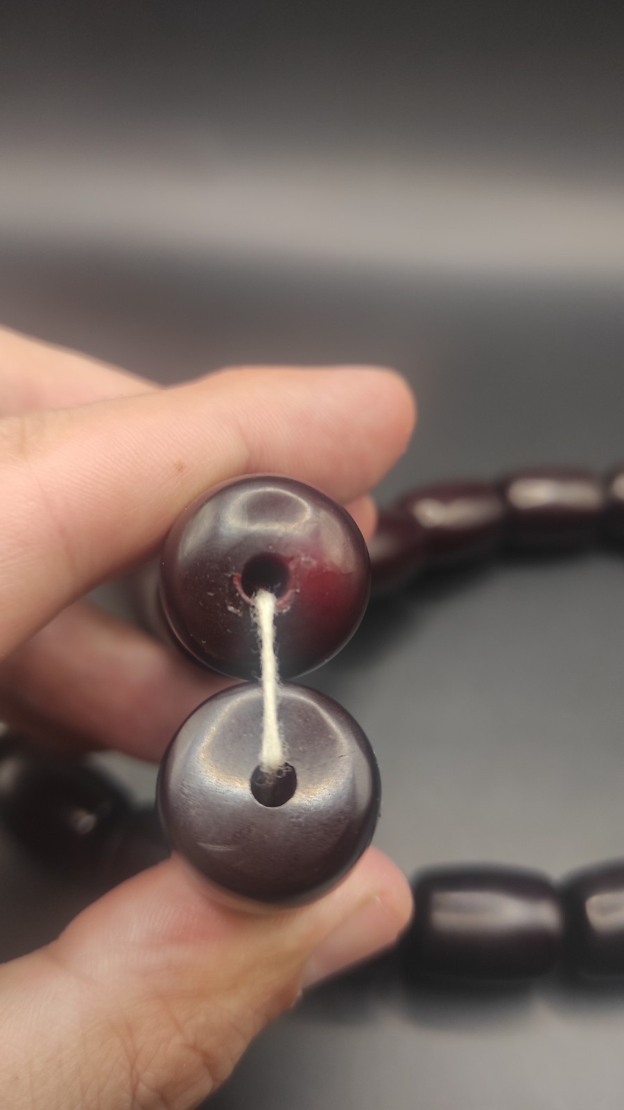 183 grams Faturan Cherry Amber Bakelite Beads Necklace