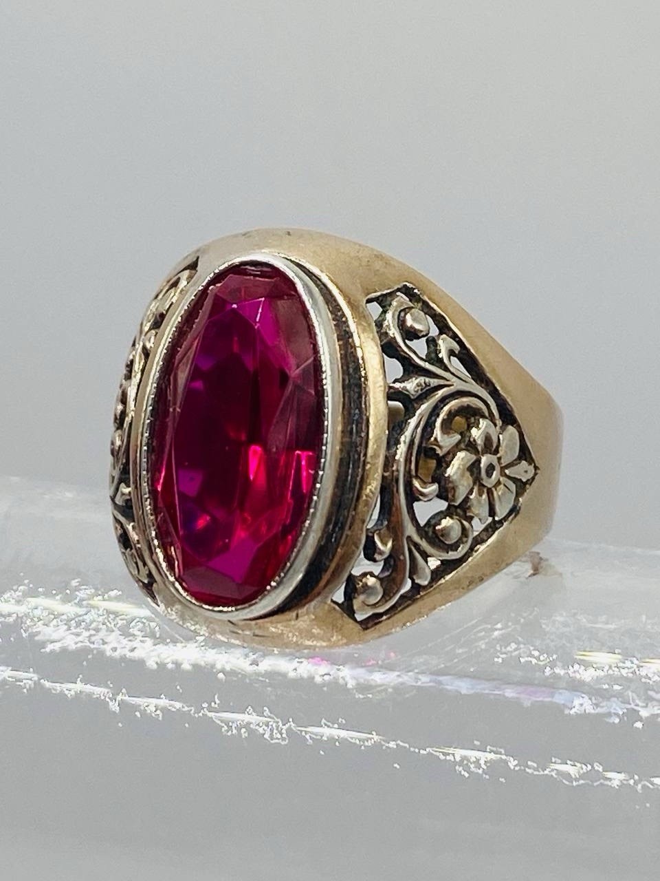 Vintage Silver 875 Soviet Ring Corundum Women’s Jewelry