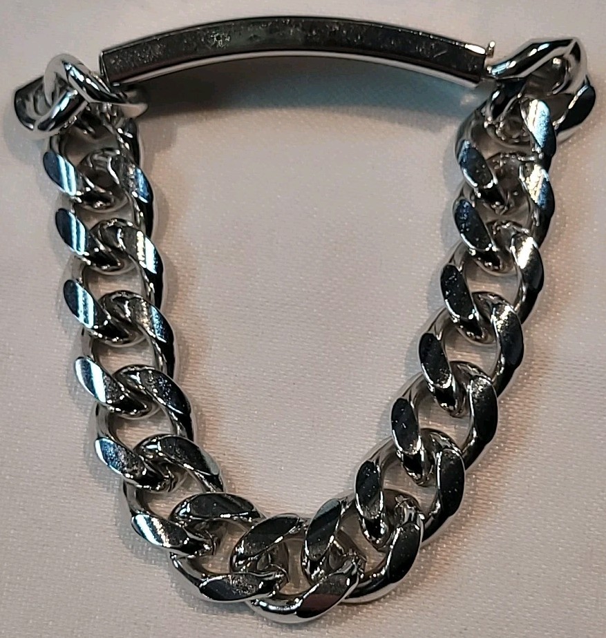 Vintage “Ste TA Speidel U S” ID Dog Tag Bracelet Stainless Steel Chain DAVID
