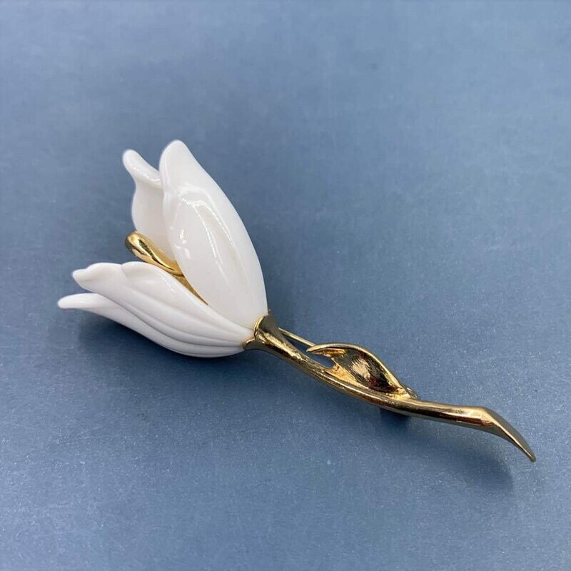 Vintage Gold Pearl Baroque Star Moon Ginkgo Brooch Pin Woman Party Accessories
