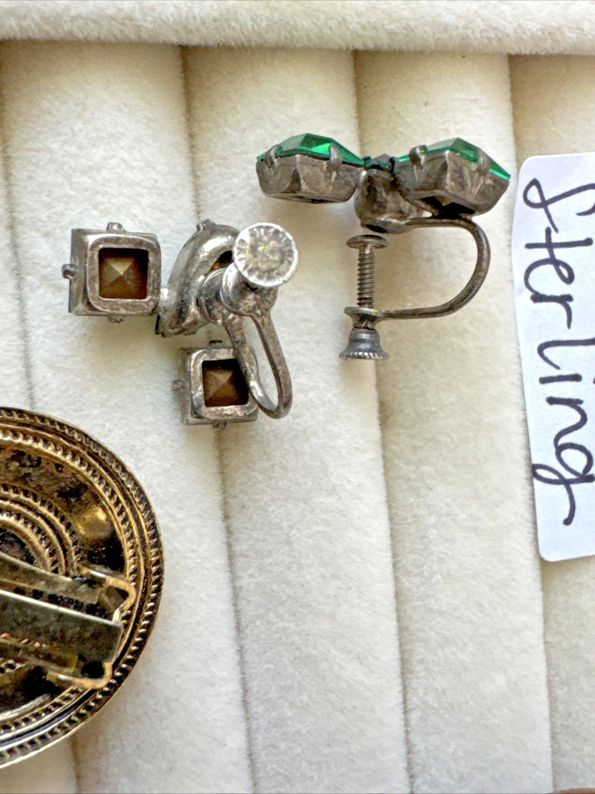Lot 4 Pairs Brutalist Earrings Monet Gold Vintage Movie Star Vibes 1940s-Now