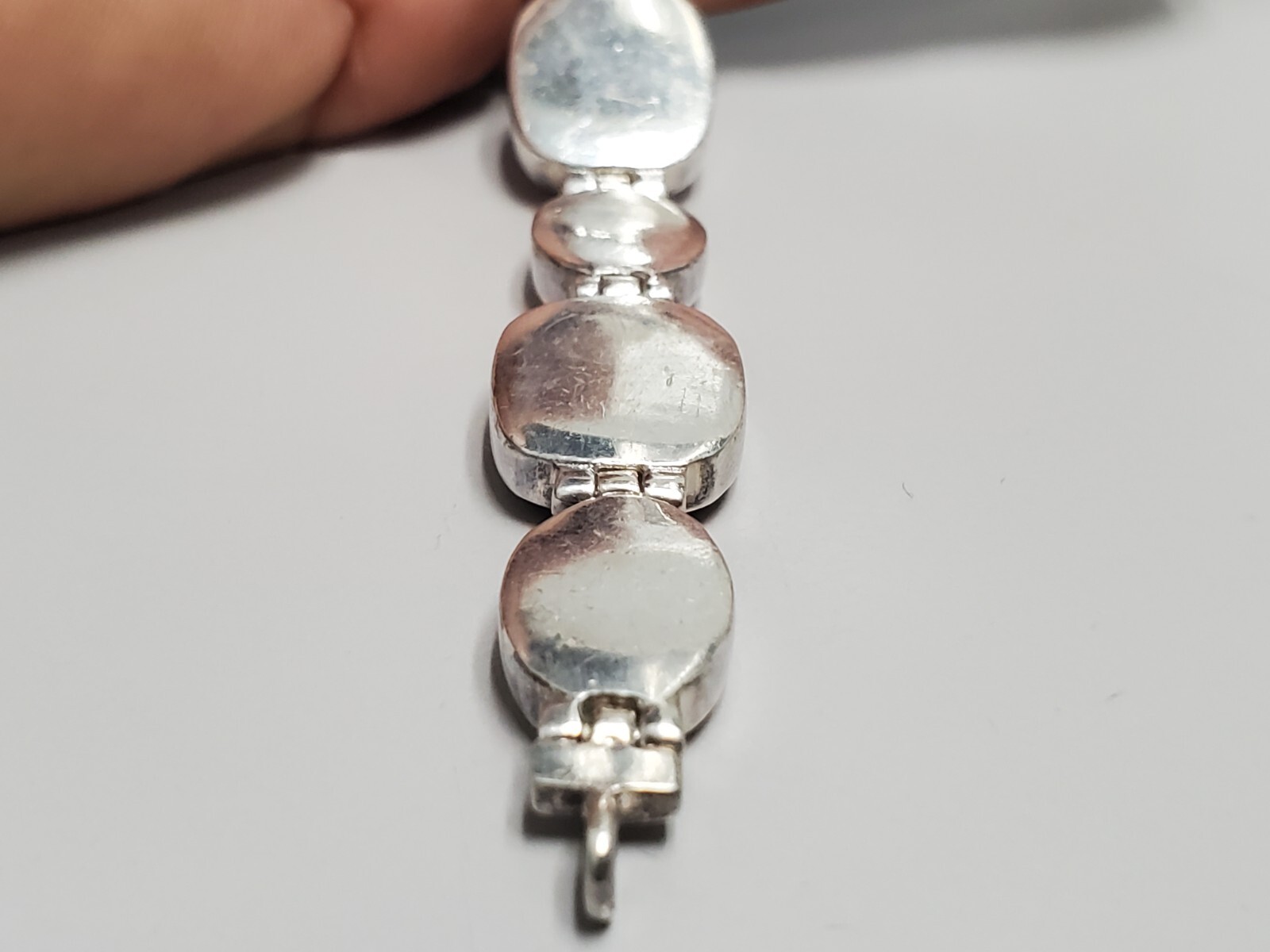 Vintage Red tiger’s eye & Ocean Jasper 925 Silver Bracelet Women 7″ 30g