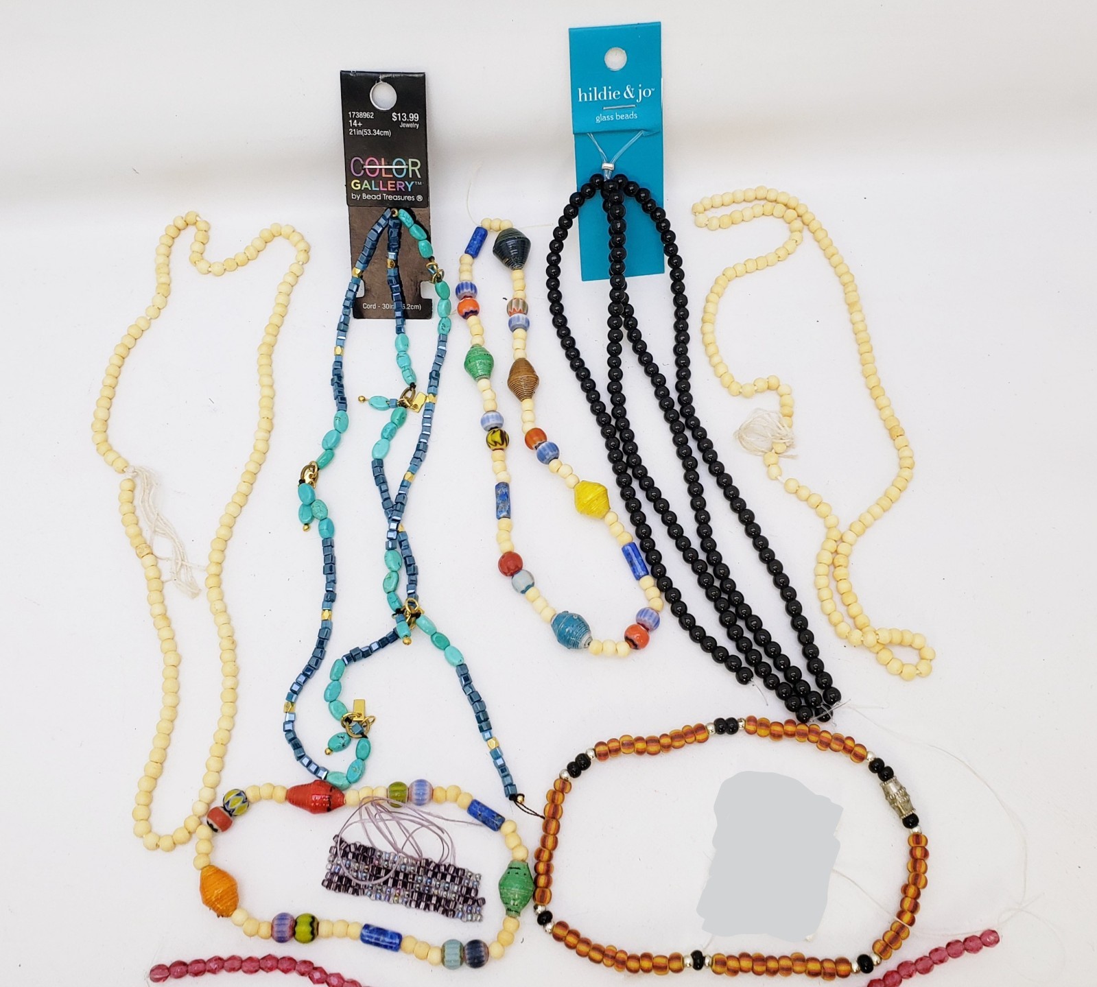 Glass Bead Necklaces Lot Hildie & Jo and Other Beads Plus FREE Beads