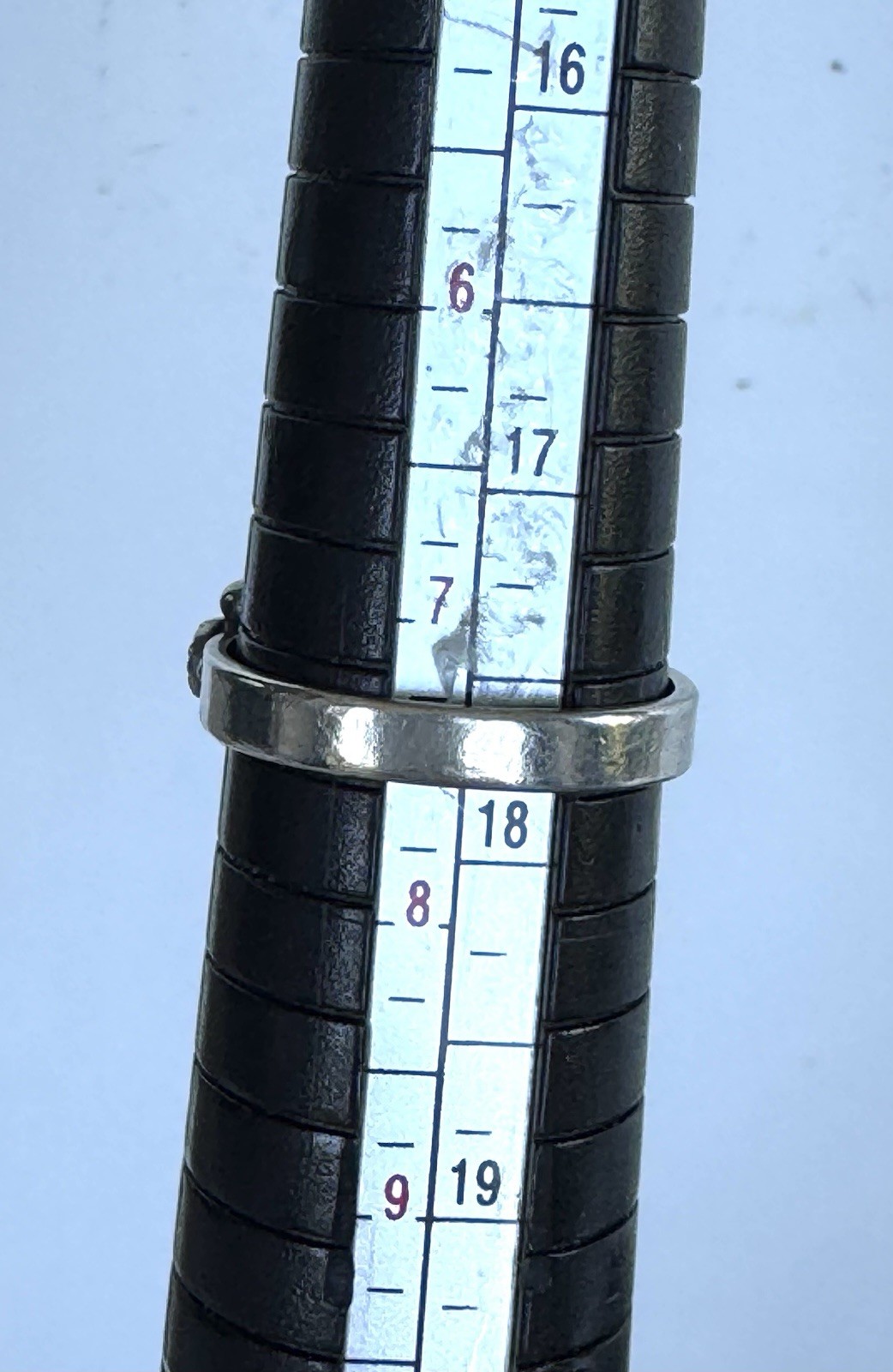 Vintage Sterling Silver Green Stone Ring Size 7.5 Southwestern Style Band