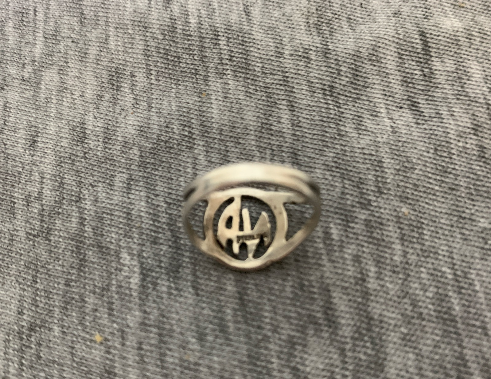 Vintage Sterling Initials N-A Letters Band Ring 3.5 Size