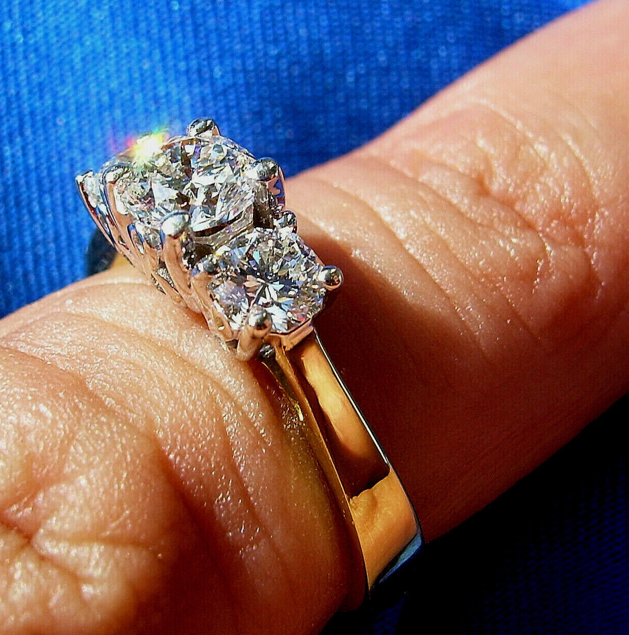 Original EARTH MINED DIAMOND Octagon cut Deco Engagement Ring Vintage Trilogy 6
