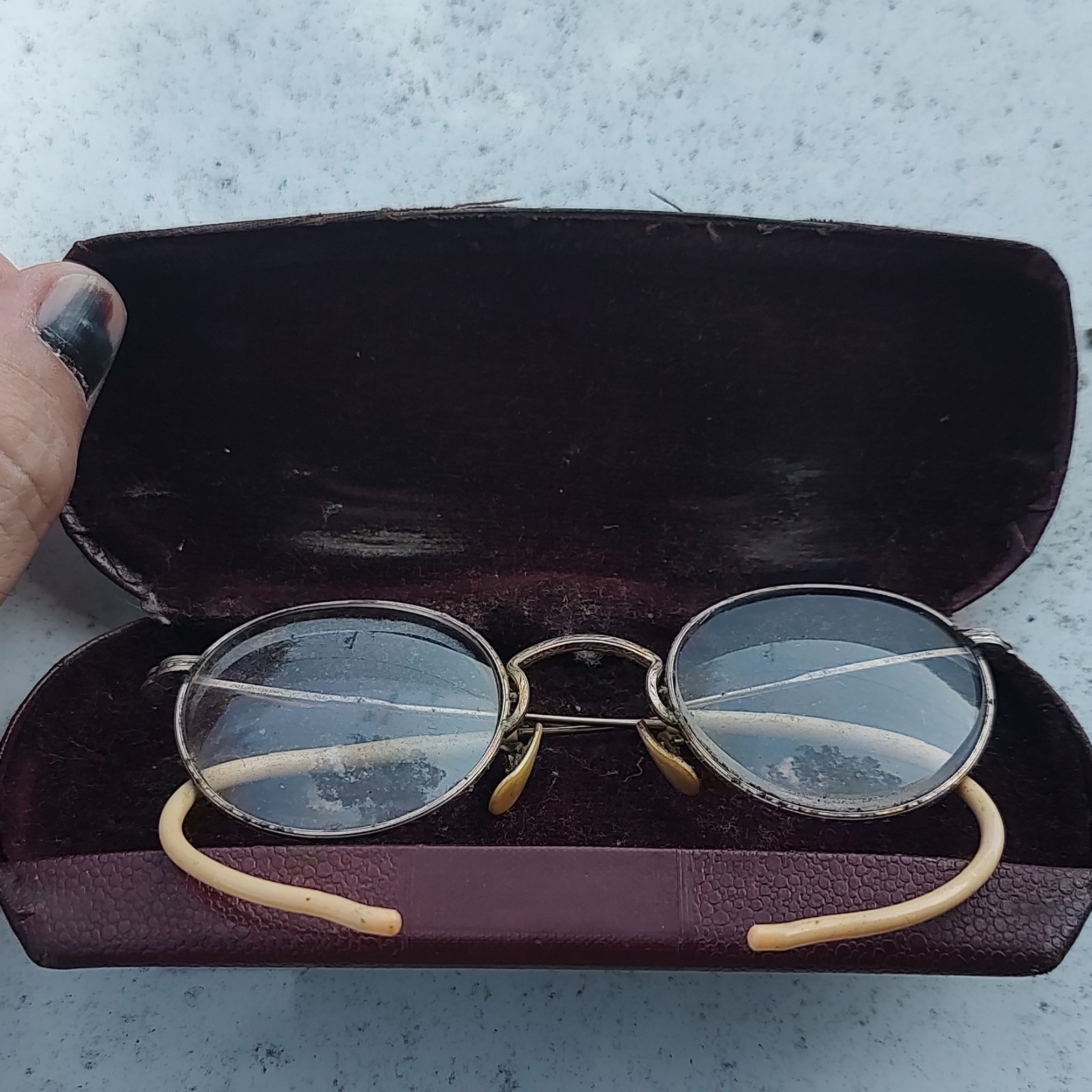 Vintage 1920s Round Gold Full-Rim Eyeglasses Frames 10mm Bridge 10-12KGF
