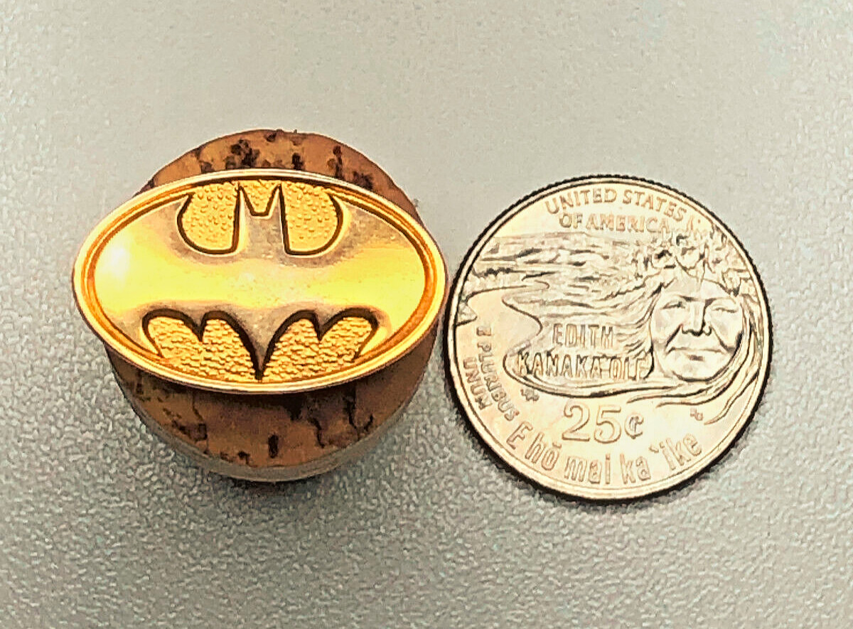 Vintage Batman Gold Tone Logo TM DC Comics Promo Pin with Butterfly Clutch Back