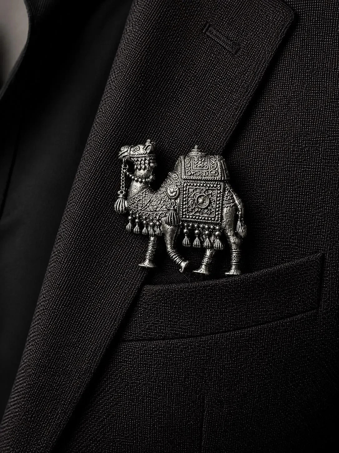Vintage Camel Lapel Pin for Men | Antique Silver Camel Brooch | Suit Jacket Pin