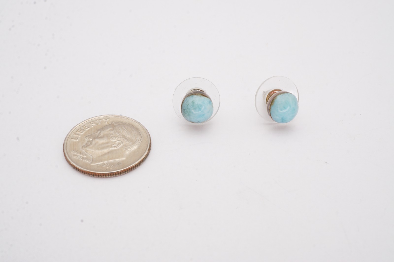 Vintage Sterling Silver 925 Larimar Earrings
