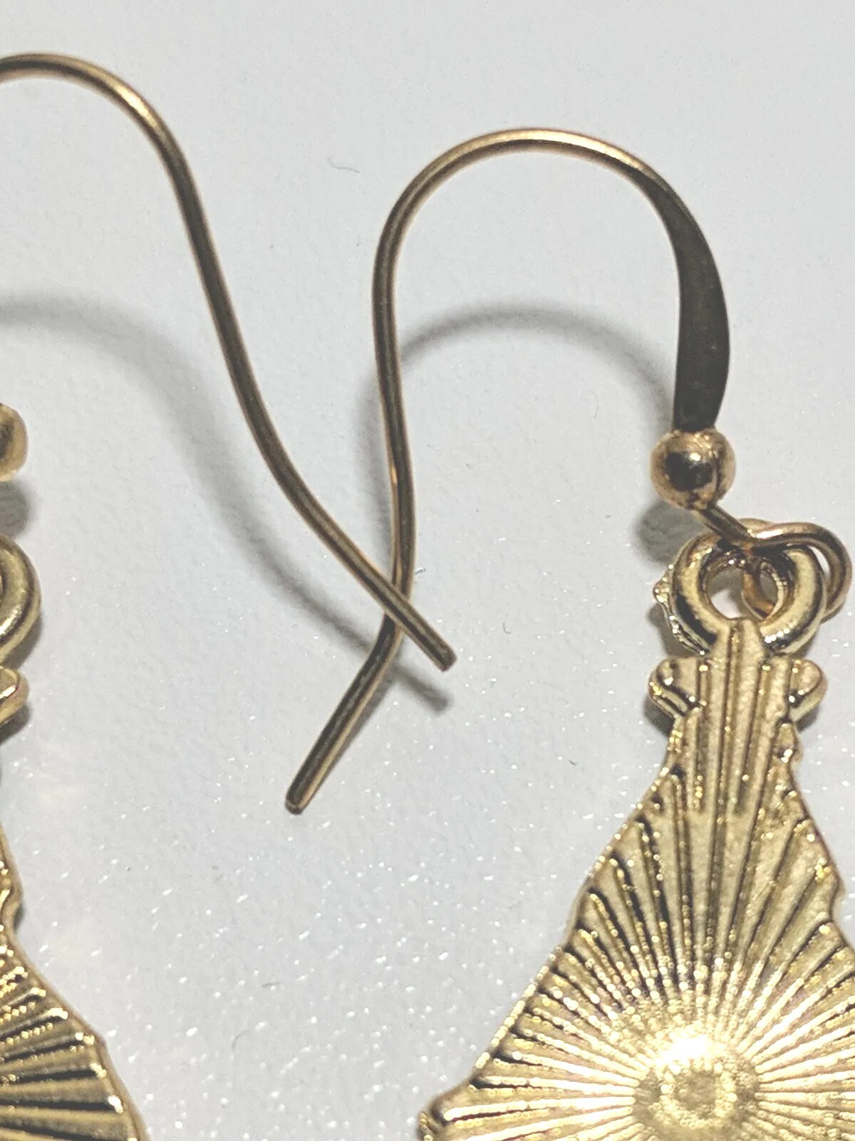 Dangle Drop Earrings Christmas Trees Green White Red Gold Filled Hooks